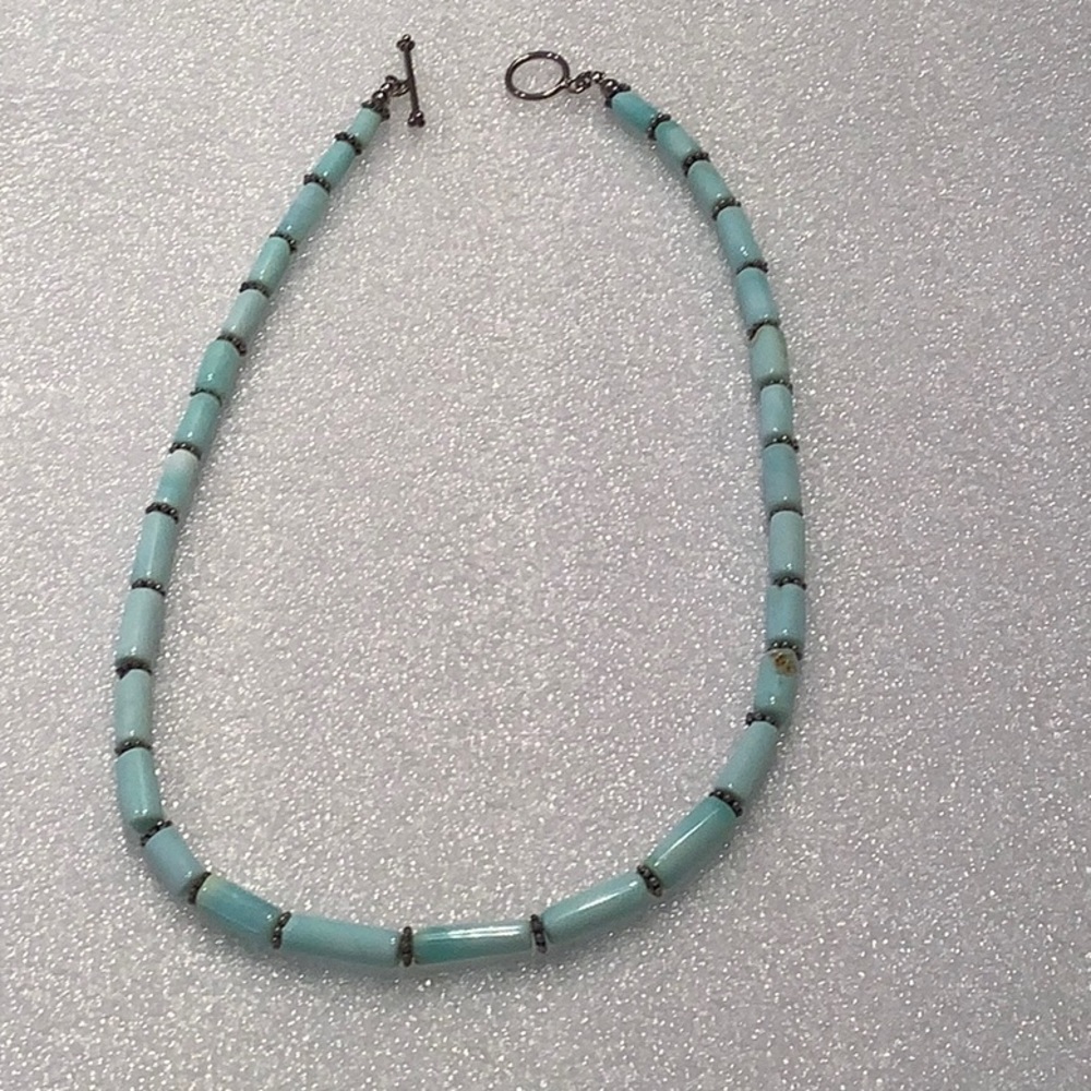 Caribbean Opal and Thai Silver Necklace